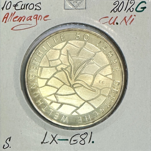 ALLEMAGNE - 10 EURO 2012G - Pièce de monnaie en Cupro Nickel // TTB