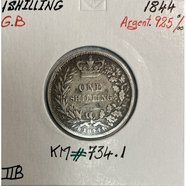 ROYAUME-UNI / GRANDE BRETAGNE - 1 Shilling 1844 - Monnaie en Argent // Ref 1