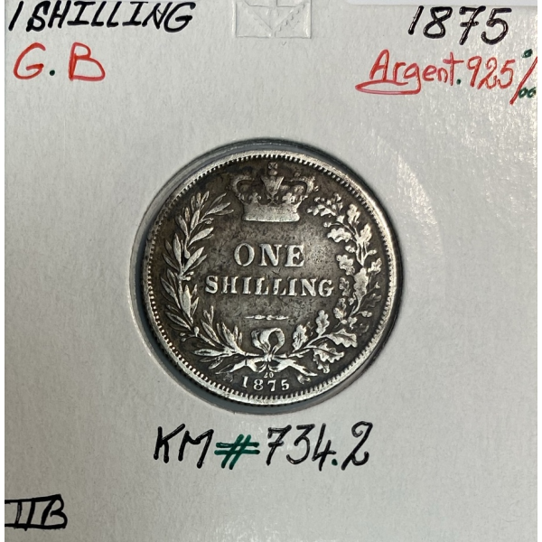 ROYAUME-UNI / GRANDE BRETAGNE - 1 Shilling 1875 - Monnaie en Argent // TTB